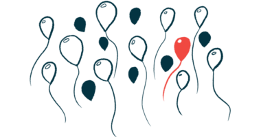 An illustration shows a red balloon among black and white ones.