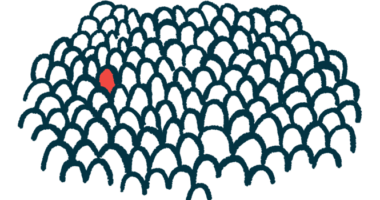 Using only outlines, this illustration shows a lone rare person in a crowd.