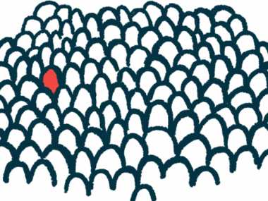 Using only outlines, this illustration shows a lone rare person in a crowd.