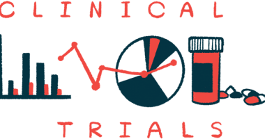 A bar graph, a pie graph and a prescription bottle of oral medications are used to highlight clinical trials in this illustration.