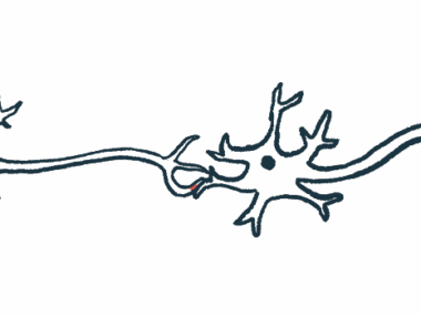 Illustration of nerve synapses.