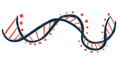 This illustration of DNA, part of a cell's nucleus, shows its double helix form.