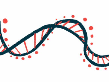 This illustration of DNA, part of a cell's nucleus, shows its double helix form.