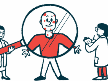 Researchers hold a magnifying glass up to a patient, as an illustration of a case study.