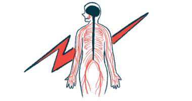 An illustration of the human nervous system, shown from behind.