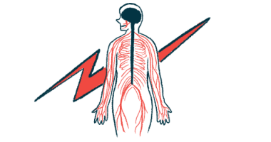 An illustration of the human nervous system, shown from behind.