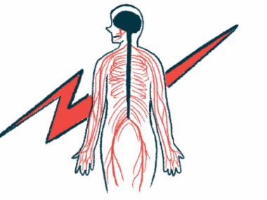 An illustration of the human nervous system, shown from behind.