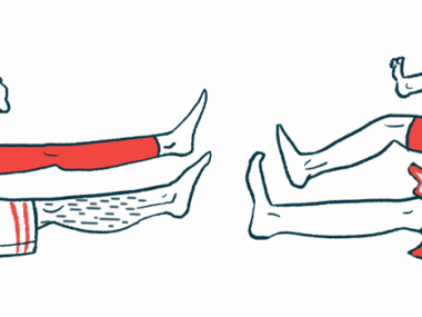 A group of legs is shown, with the feet all pointing up.